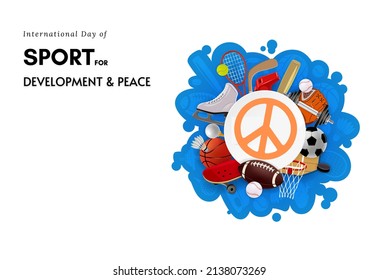 International Day of Sport for Development and Peace Illustration of sports equipment