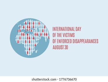 International Day Of The Victims Of Enforced Disappearances Illustration. Disappeared People Icon. Missing Person Icon. Lost People Silhouettes. Enforced Disappearances Poster, August 30