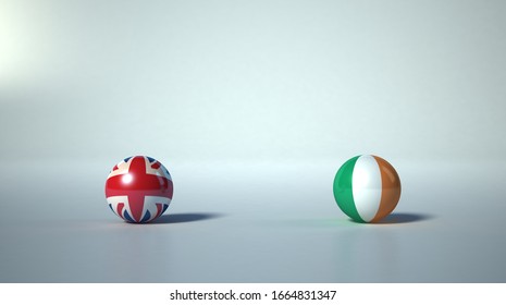 International Flag Ball Set. United Kingdom Flag. 3d Render Ball Of Uk Flags Infographic.