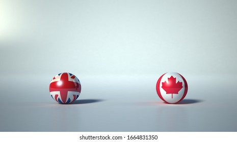 International Flag Ball Set. United Kingdom Flag. 3d Render Ball Of Uk Flags Infographic.