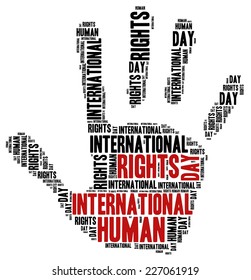 International Human Rights Day. Word cloud illustration