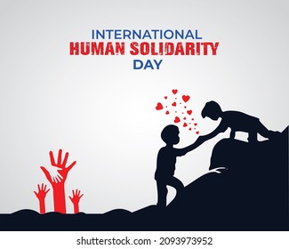 International Human Solidarity Day. People help person silhouette World Globe Concept. Template for background, banner, card, poster with text inscription. - Powered by Shutterstock