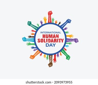 International Human Solidarity Day. People help person silhouette World Globe Concept. Template for background, banner, card, poster with text inscription. - Powered by Shutterstock