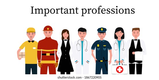 International Labor Day. Set People Characters Actual Important Professions Covid 19. Coronavirus Pandemic, Epidemic. Flat Cartoon Modern Illustration Concept For Banner, Poster, Layout.