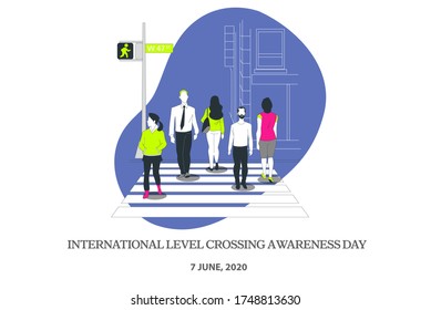 International level crossing awareness day 2020, illustration, poster, flyer,awareness about level crossing safety. - Powered by Shutterstock