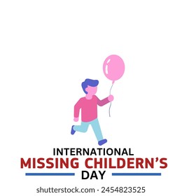 International Missing Children's Day is observed each year on May 25th. Vector illustration. - Powered by Shutterstock