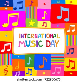 International Music Day. Music Notes.  Illustration