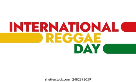 International Reggae Day colorful text typography on white or black background banner illustration great for wishing and celebrating International Reggae Day in july - Powered by Shutterstock