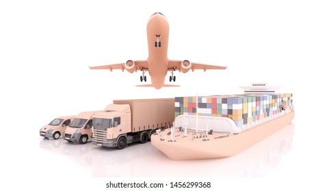 International Shipping Delivery Goods 3d Illustration Stock ...