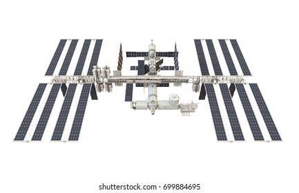 International Space Station Isolated. 3D Rendering