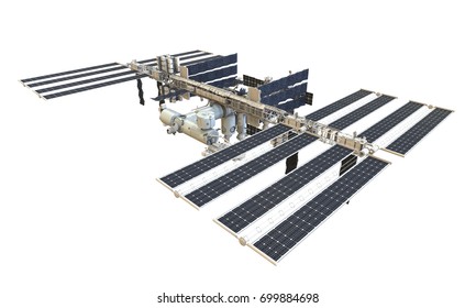 International Space Station Isolated. 3D Rendering