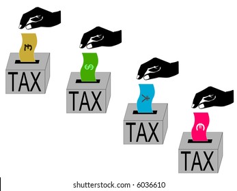 International Tax Paying Dollars Euros Yen And Pounds JPG