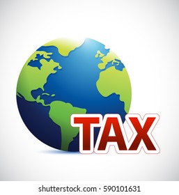 International Tax Sign Concept Illustration Design Isolated Over White