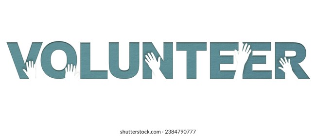 International Volunteer Day greeting banner. IVD awareness concept. National Volunteer Month. Hands of support and text on white. - Powered by Shutterstock