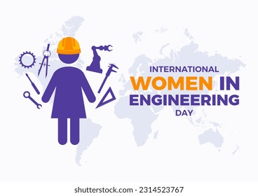 International Women in Engineering Day illustration. Woman engineer symbol. Female engineer graphic design element. Engineering icon set. June 23. Important day - Powered by Shutterstock