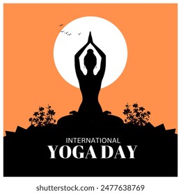 International yoga day. yoga body posture. group of Woman practicing yoga. illustration design. 21 June festival of yoga for healthy and fit body - Powered by Shutterstock