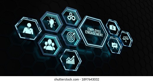 Internet, Business, Technology And Network Concept. Employee Engagement. 3d Illustration