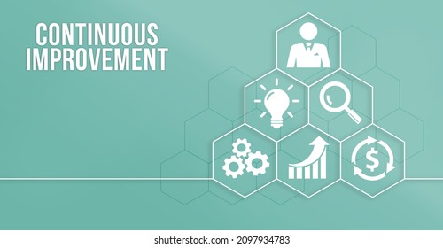 Internet, business, Technology and network concept. Continuous improvement. 3d illustration.