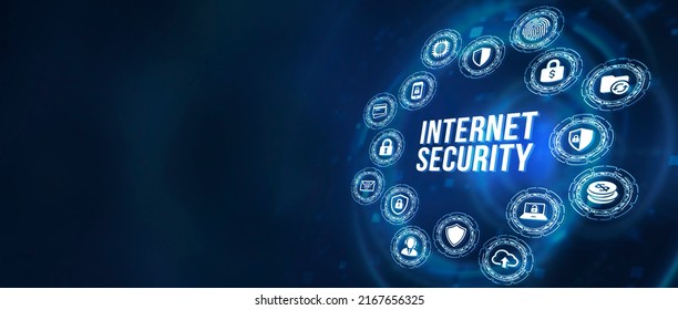 Internet, business, Technology and network concept. Cyber security data protection business technology privacy concept. 3d illustration
