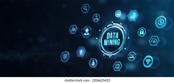 Internet, Business, Technology And Network Concept. Data Mining Concept. 3d Illustration.