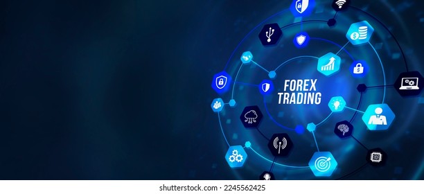 Internet, business, Technology and network concept. FOREX TRADING, new business concept. 3d illustration.