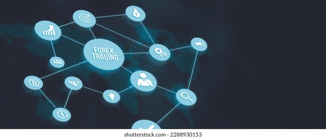 Internet, business, Technology and network concept. FOREX TRADING, new business concept. 3d illustration.