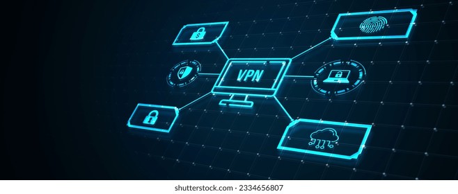 Internet, business, Technology and network concept. Cyber security data protection business technology privacy concept. 3d illustration