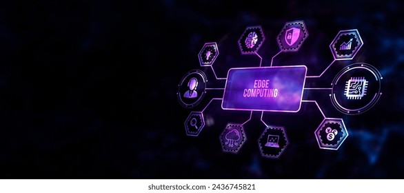 Internet, business, Technology and network concept. Edge computing modern IT technology on virtual screen. 3d illustration