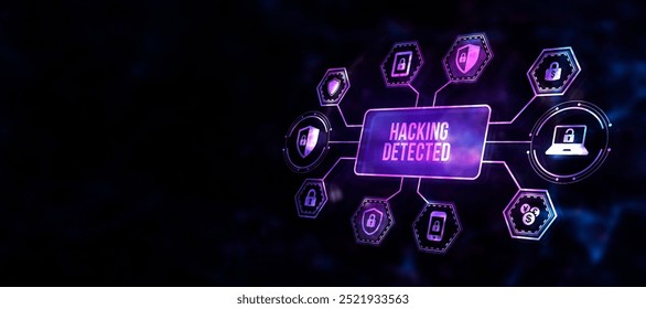 Internet, business, Technology and network concept. Hacking Detected. Concept meaning activities that seek to compromise affairs are exposed Entering New Programming Codes. 3d illustration