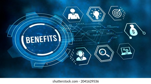 Internet, Business, Technology And Network Concept.Employee Benefits Help To Get The Best Human Resources. Business Concept. 3d Illustration