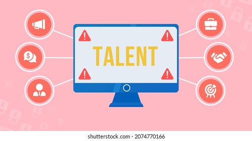 Internet, business, Technology and network concept.Open your talent and potential. Talented human resources - company success 3d illustration