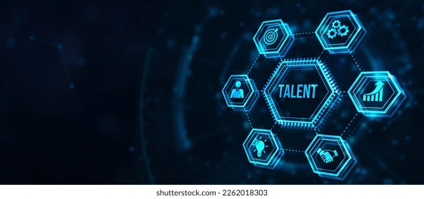 Internet, business, Technology and network concept.Open your talent and potential. Talented human resources - company success. 3d illustration.