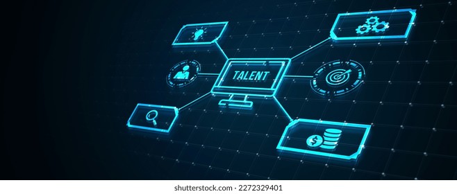Internet, business, Technology and network concept.Open your talent and potential. Talented human resources - company success. 3d illustration.