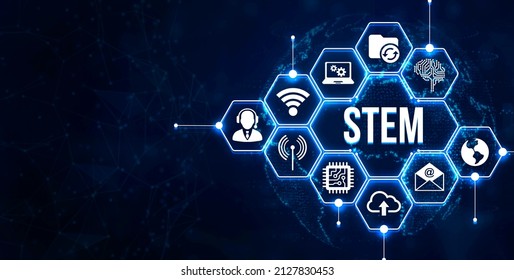 Internet, Business, Technology And Network Concept.Science, Technology, Engineering And Math. STEM Concept. 3d Illustration.