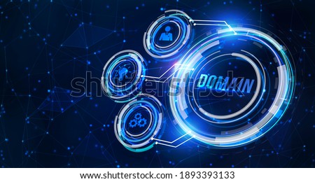 Internet, business, Technology and network concept.virtual screen of the future and sees the inscription: Domain. 3d illustration