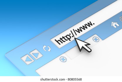 Internet Concept 2011. Browser Window. Transparent with blue background