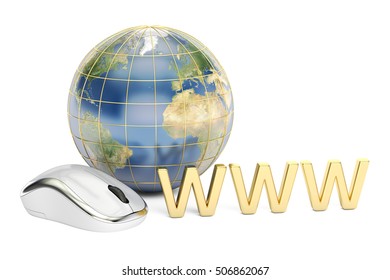 Internet Concept, 3D rendering isolated on white background, Elements of this image furnished by NASA