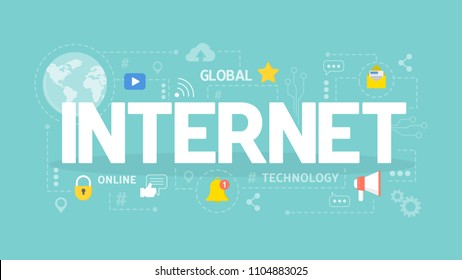 Internet concept illustration. Idea of network, communication and data.