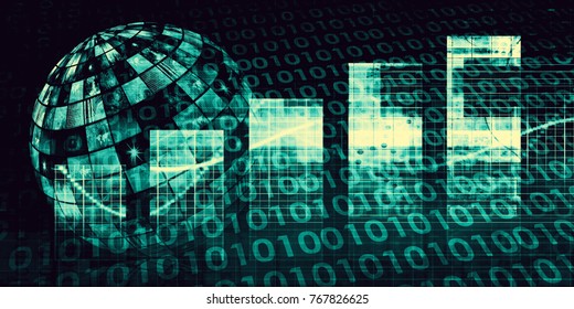 Internet Connection with Moving Data Packets Art - Shutterstock ID 767826625