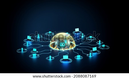 Internet firewall security conceptual image. Internet technology image. 3d rendered