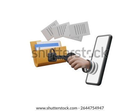 Internet fraud and cyber attack concept. thief hand out of mobile phone. Security awareness training to protect important business data hacking. Cyber ​​security technology concept. 3d rendering
