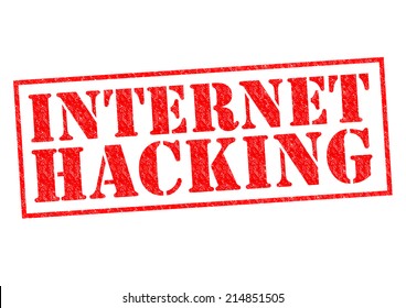 INTERNET HACKING red Rubber Stamp over a white background.