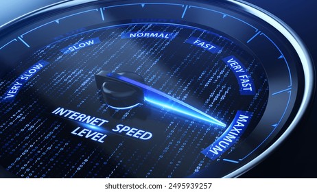 Internet high speed level - High speed connection concept. 3d rendering