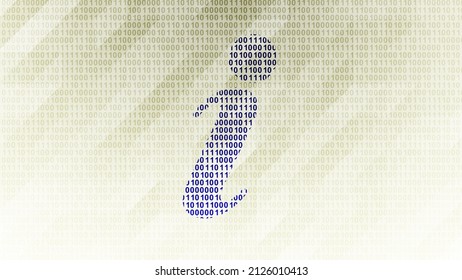 Internet Icon On Binary Code ( Array Of Bits ). Illustration.