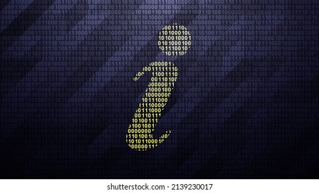 Internet Icon On Binary Code ( Array Of Bits ). Illustration.