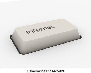 Internet - keyboard button (image can be used for printing or web)