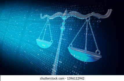 Internet law and cyberlaw as digital legal services or online lawyer advice as a 3D illustration.