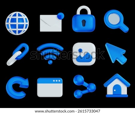 internet network 3D Icon Set