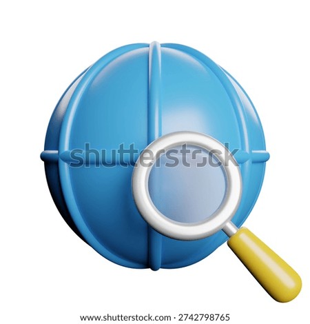 Internet Network Search 3D Rendeing Illsutration
