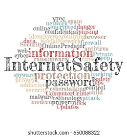 Internet Safety Word Cloud Concept Stock Illustration 650088322 ...